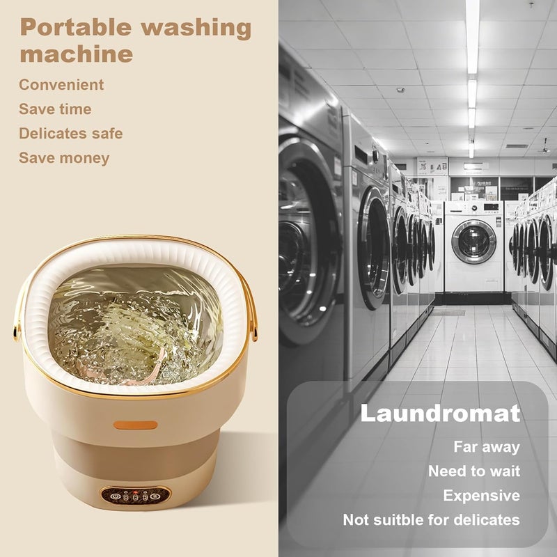 Partslety Mini Portable Washing Machine and Dryer, Mini Washer 13l Portable Washing Machine Fully Automatic 3 Cleaning Modes Collapsible Camping Washer for RV Travel Hotel Laundry - Image 5